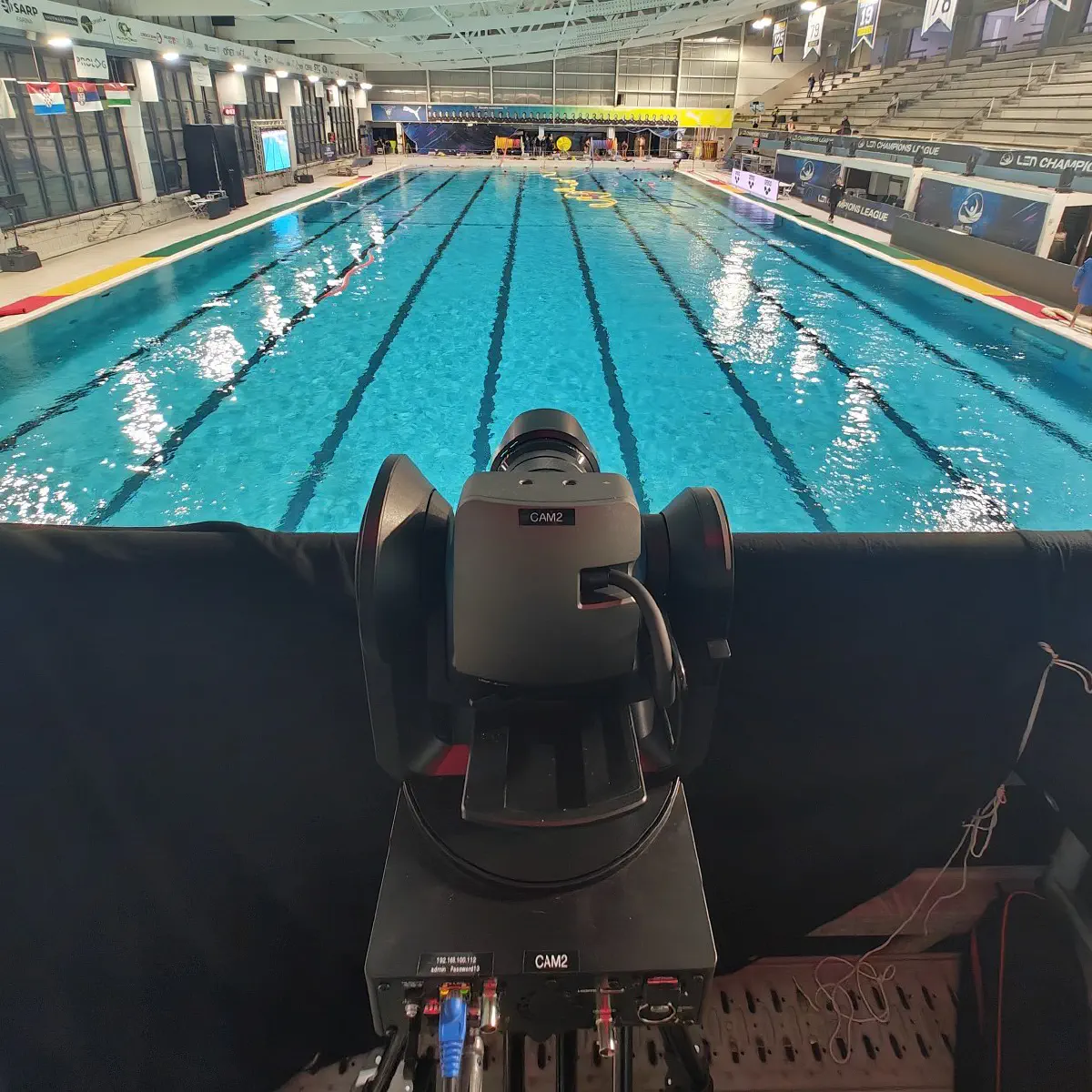 Caméra Sony FR7 match de Waterpolo Cercle des nageurs de Marseille