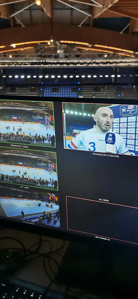 Régie vidéo lors d'un match de handball pour la LNH